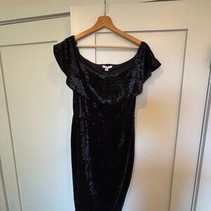 Halston Crushed Velvet Mini Dress